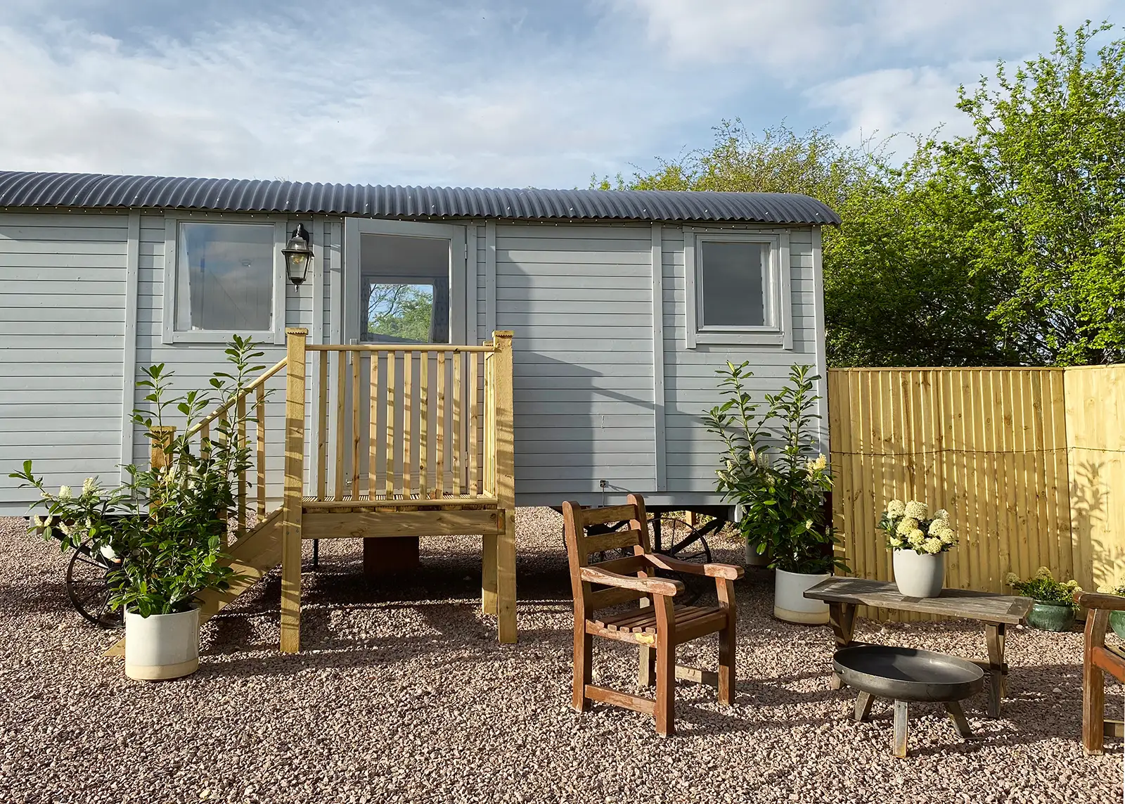 Shepherd's Hut at Inkersall Grange farm and Inkersall Cabins