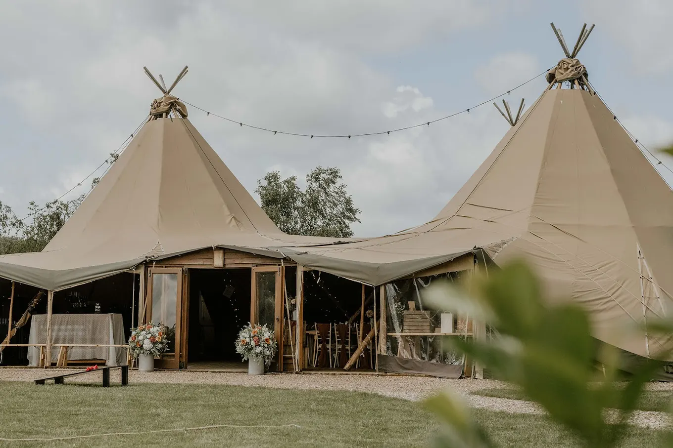 Tipi wedding venue at Inkersall Grange Farm, Nottinghamshire